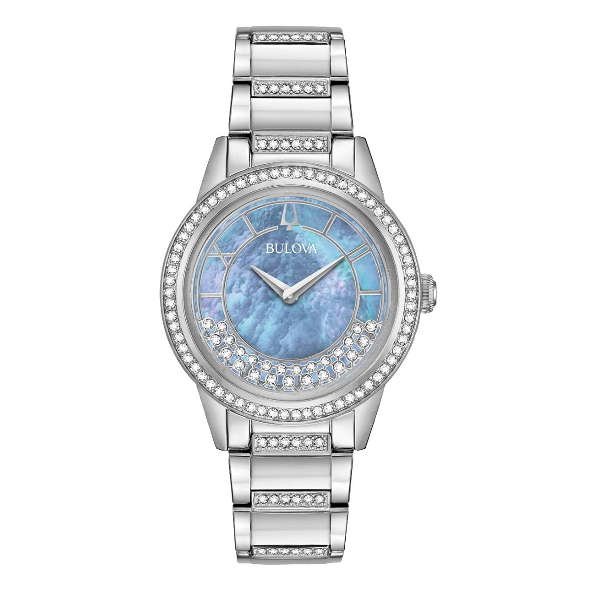 96L260 Reloj Bulova Crystal de mujer correa de metal