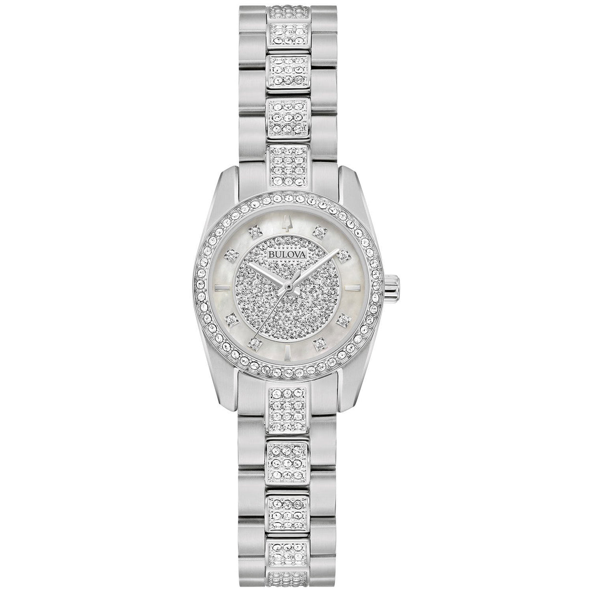 96L313 Reloj Bulova Crystal de señorita pulsera de metal