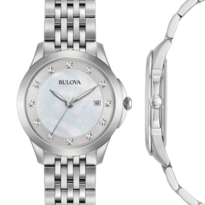 96P174 Reloj Bulova Diamond de mujer correa de metal