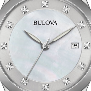 96P174 Reloj Bulova Diamond de mujer correa de metal