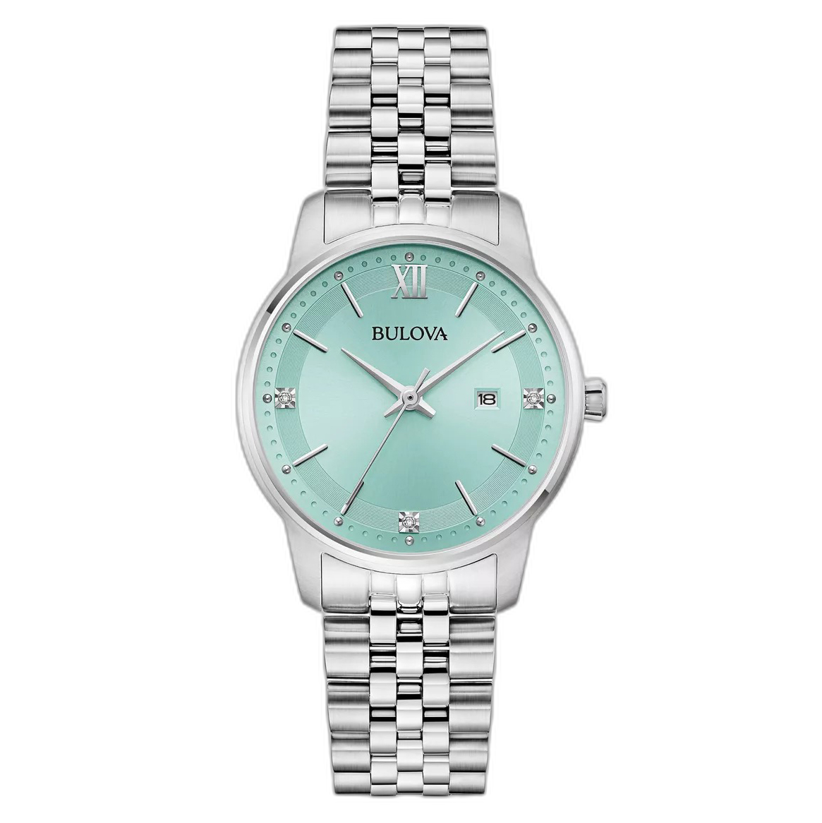 96P259 Reloj Bulova para dama pulsera de metal