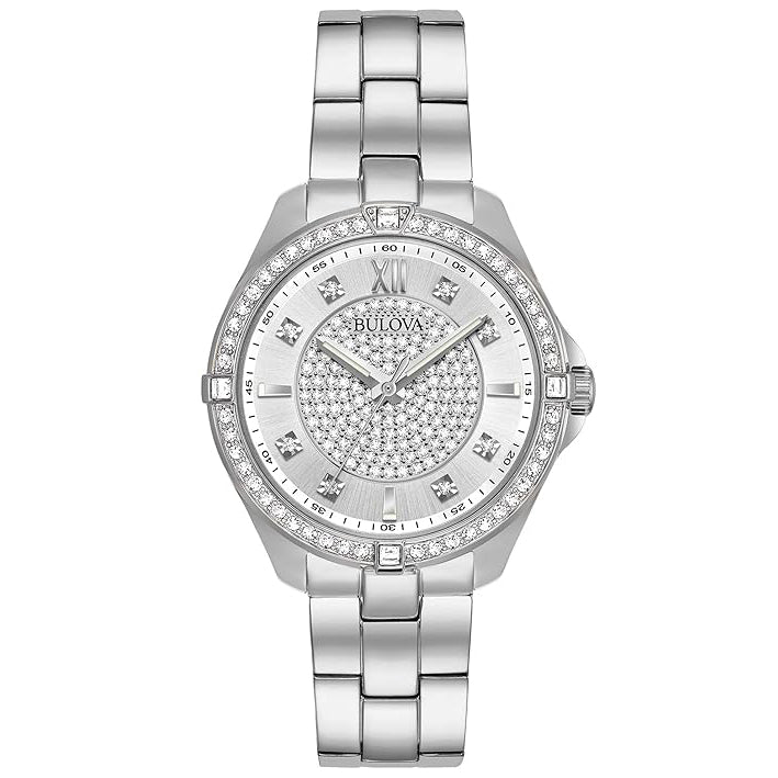 96R184 Reloj Bulova Diamond para dama pulsera de acero