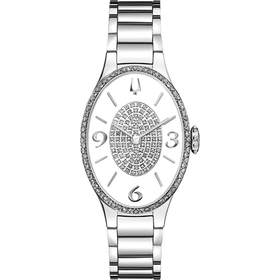 96R193 Reloj Bulova Diamond de dama correa de acero