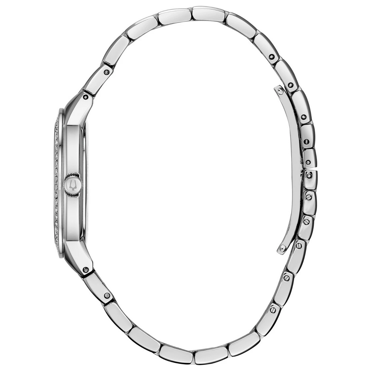 96X144 Reloj Bulova Crystal de mujer banda de metal 33 mm