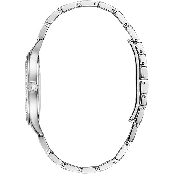 96X145 Reloj Bulova Crystal Mother of Pearl de dama pulsera de metal 32 mm