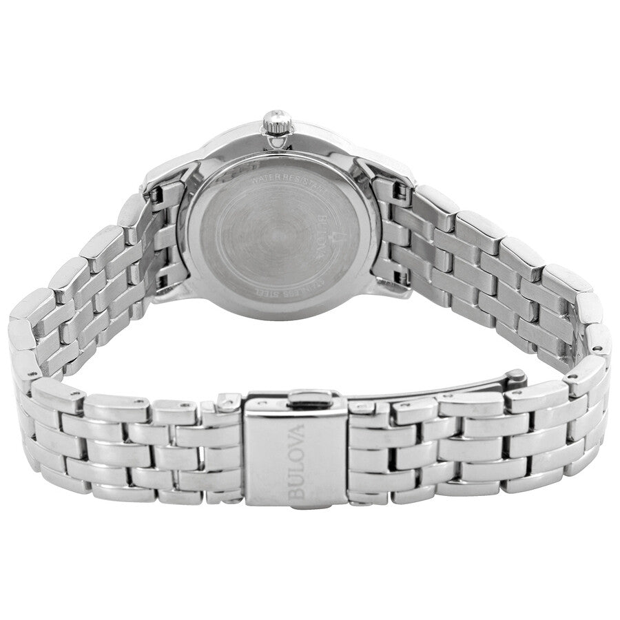 96X155 Reloj Bulova Crystal de dama pulsera de metal 27 mm