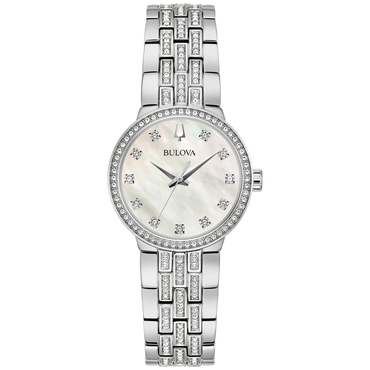 96X163 Reloj Bulova Crystal de dama pulsera de metal