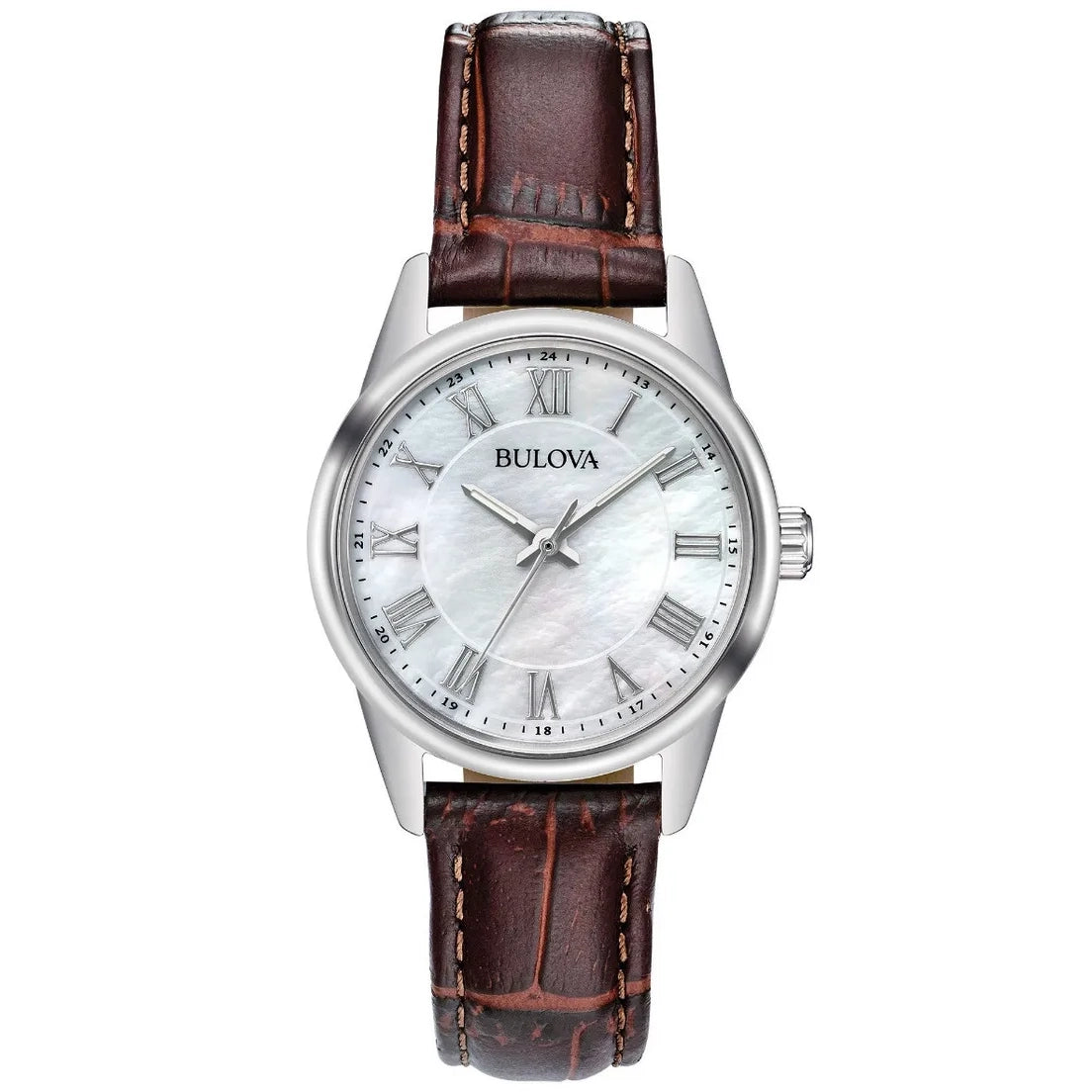 96l271 Reloj Bulova Dress de dama pulsera de piel
