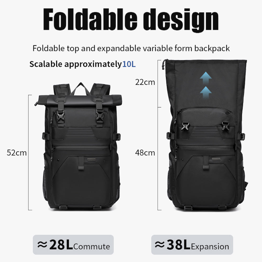 9761 Mochila Ozuko Impermeable Rolltop de 30L
