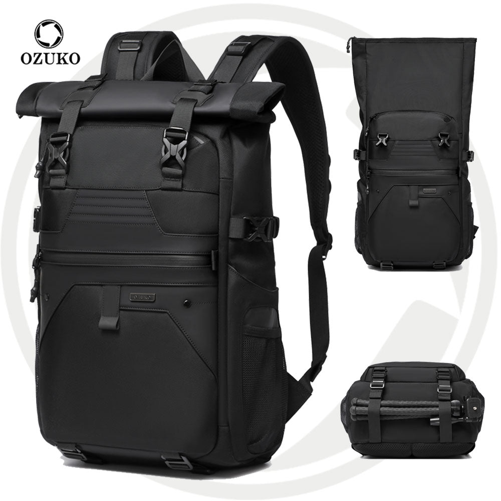 9761 Mochila Ozuko Impermeable Rolltop de 30L