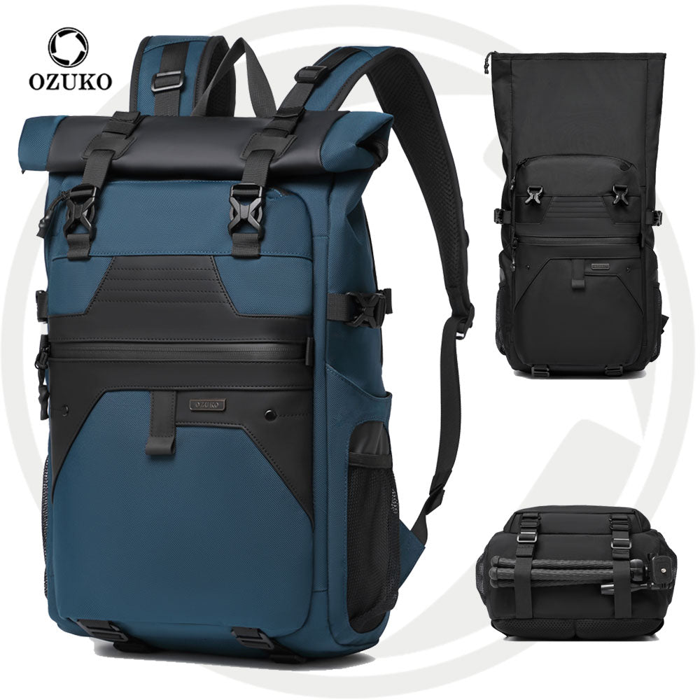 9761 Mochila Ozuko Impermeable Rolltop de 30L