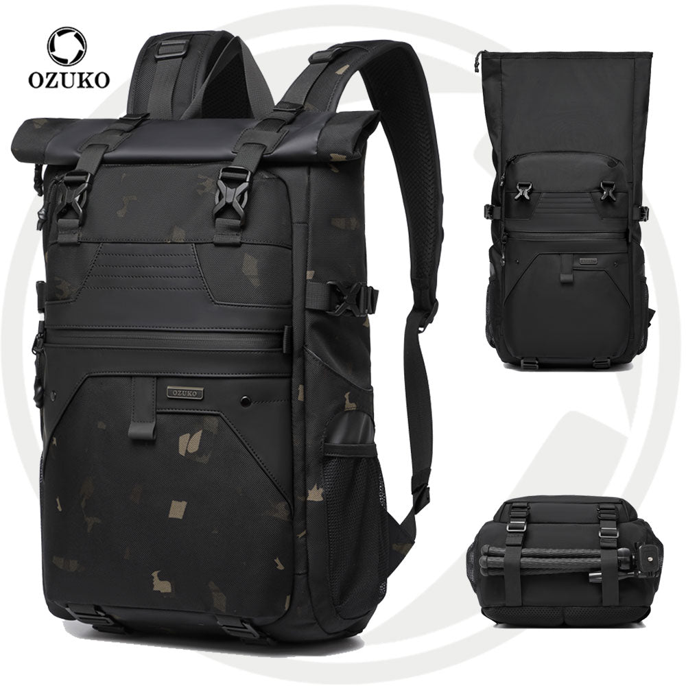 9761 Mochila Ozuko Impermeable Rolltop de 30L