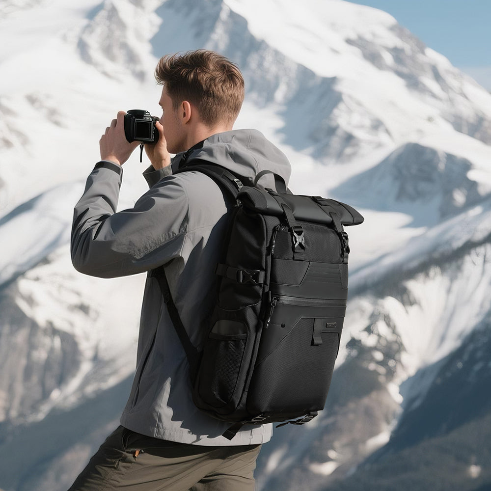 9761 Mochila Ozuko Impermeable Rolltop de 30L