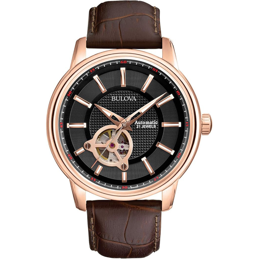 97A109 Reloj Bulova Classic de hombre pulsera de cuero 45mm