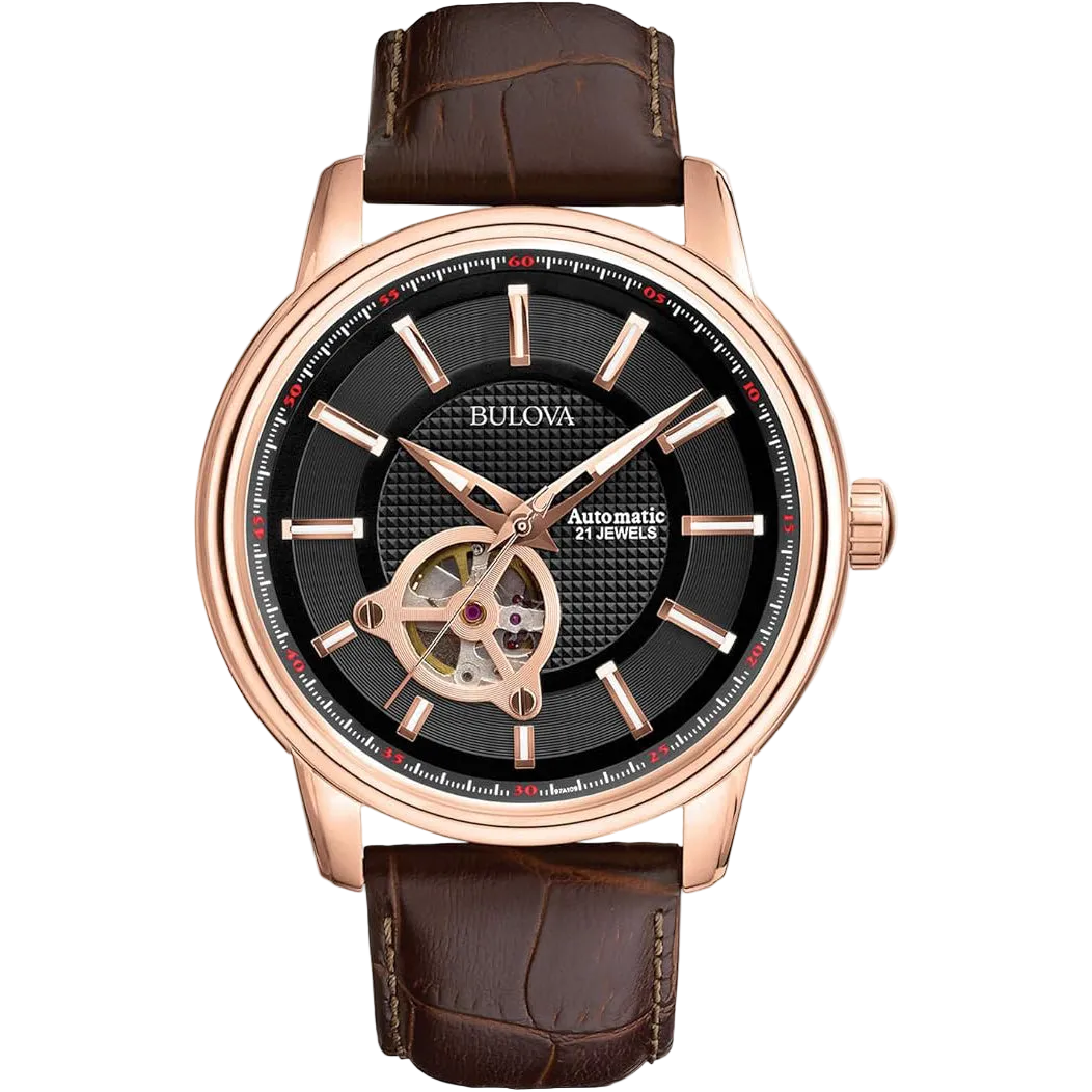 97A109 Reloj Bulova Classic de hombre pulsera de cuero 45mm