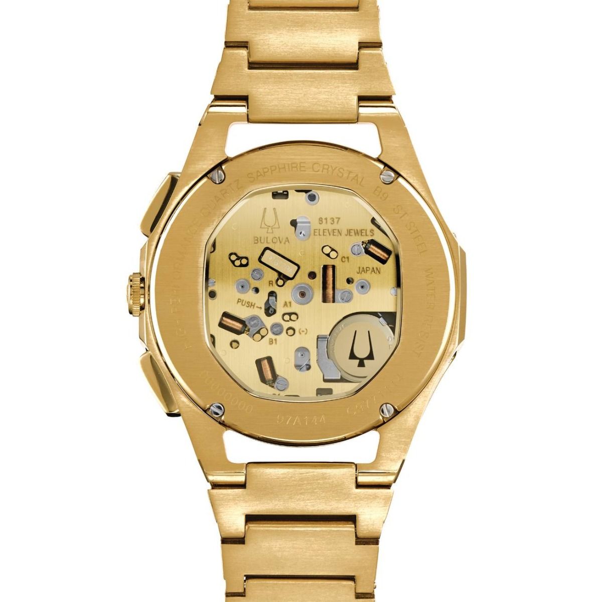 97A144 Reloj Bulova Curv de hombre pulsera de metal 44mm