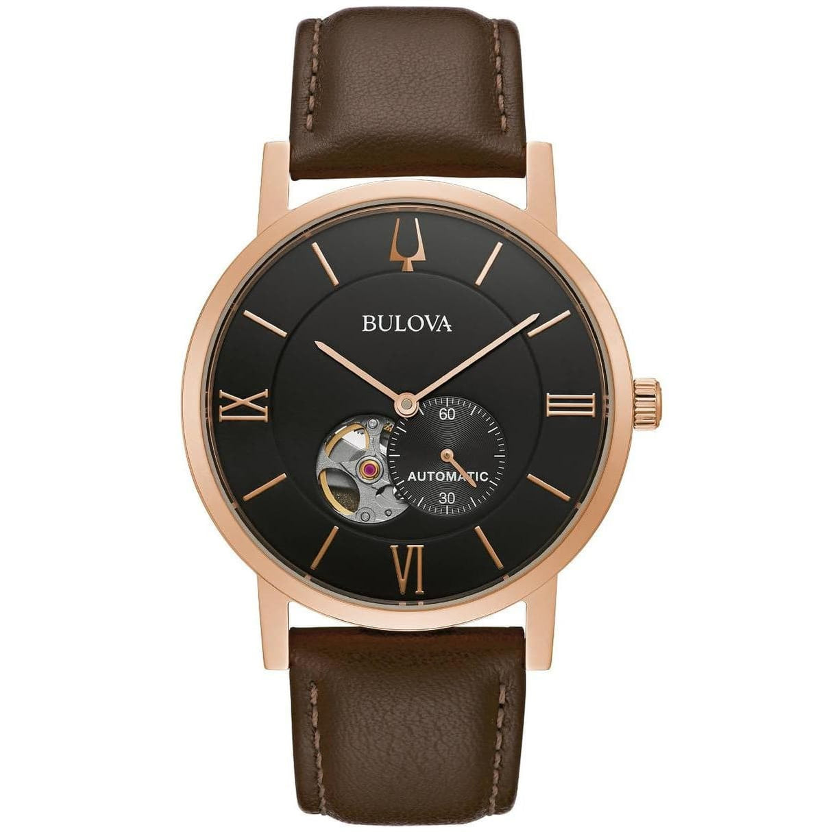 97A155 Reloj Bulova para Hombre Automático banda de piel