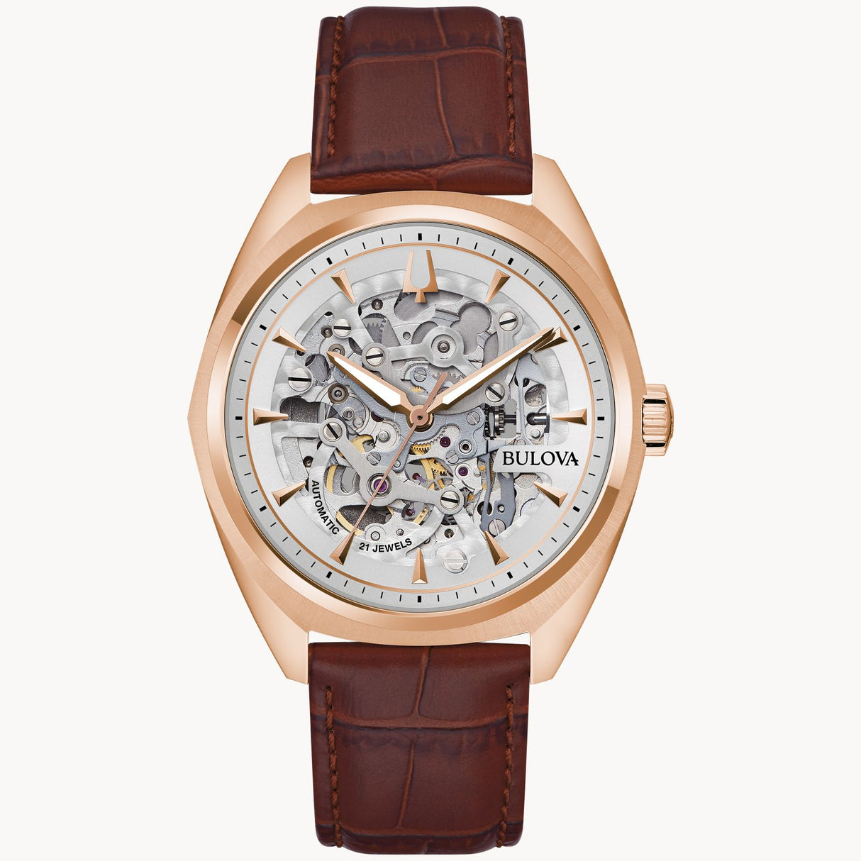 97A175 Reloj Bulova Surveyor de hombre pulsera de cuero 41mm