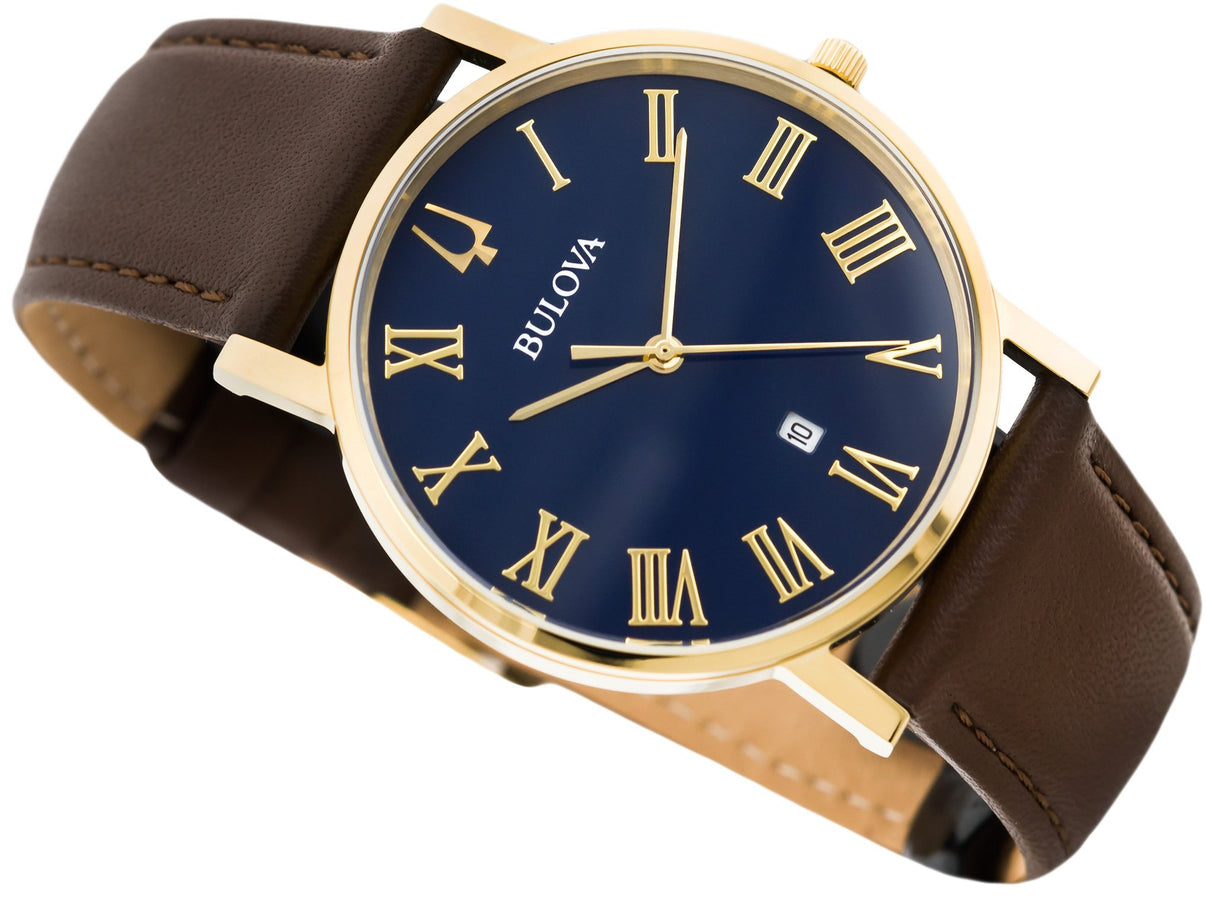 97B177 Reloj Bulova American de hombre pulsera de cuero