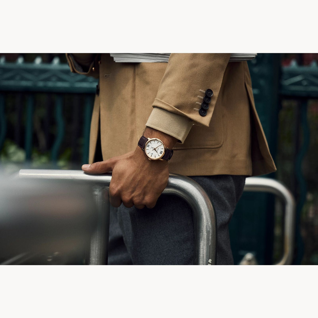 97B225 Reloj Bulova Hudson de caballero pulsera de piel 40mm