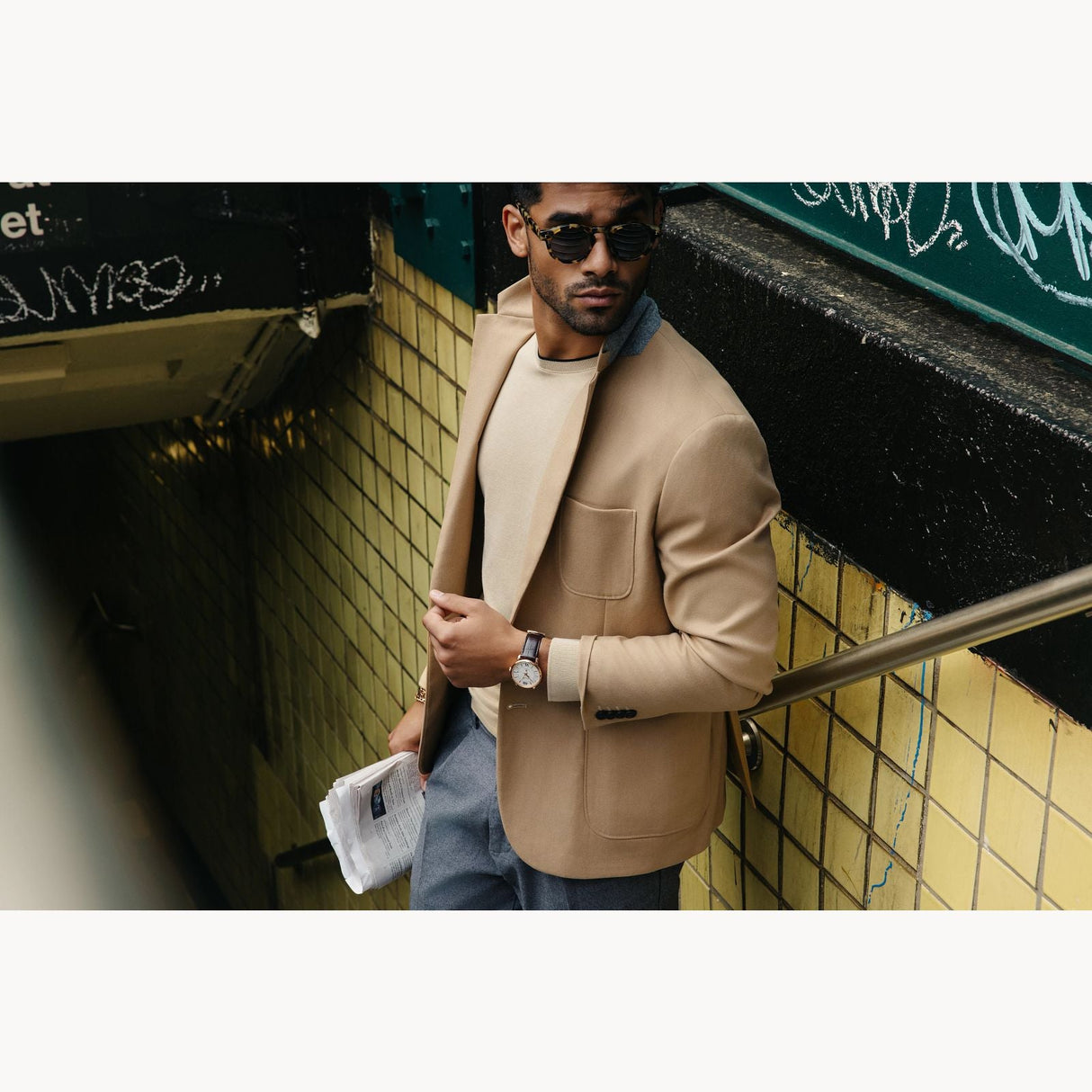 97B225 Reloj Bulova Hudson de caballero pulsera de piel 40mm