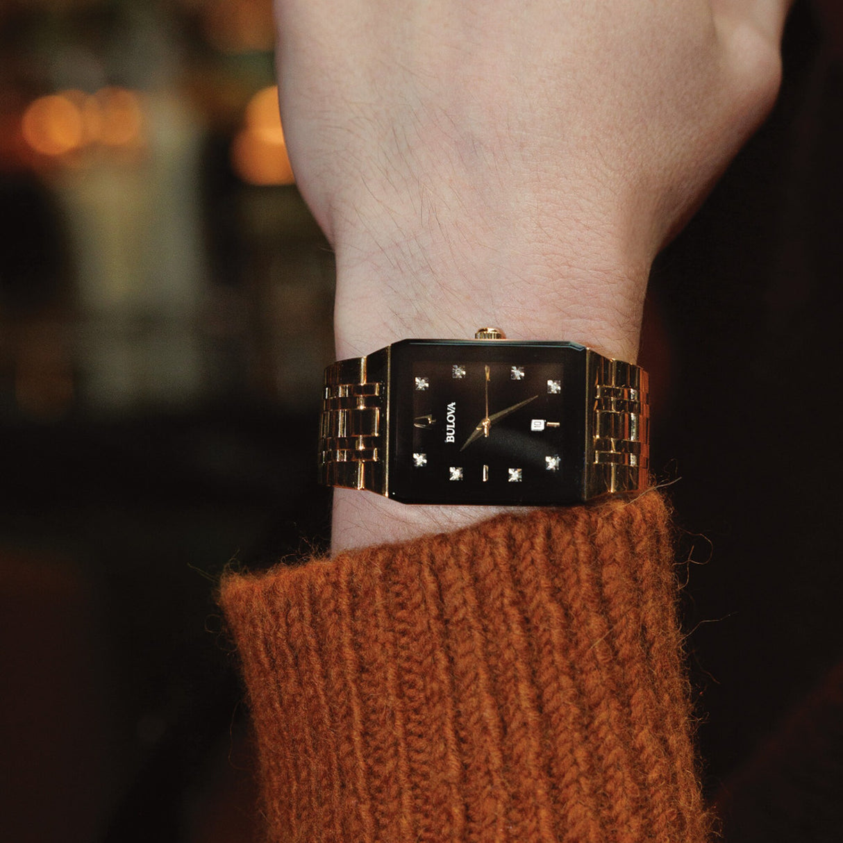 97D118 Reloj Bulova Diamond de caballero banda de metal