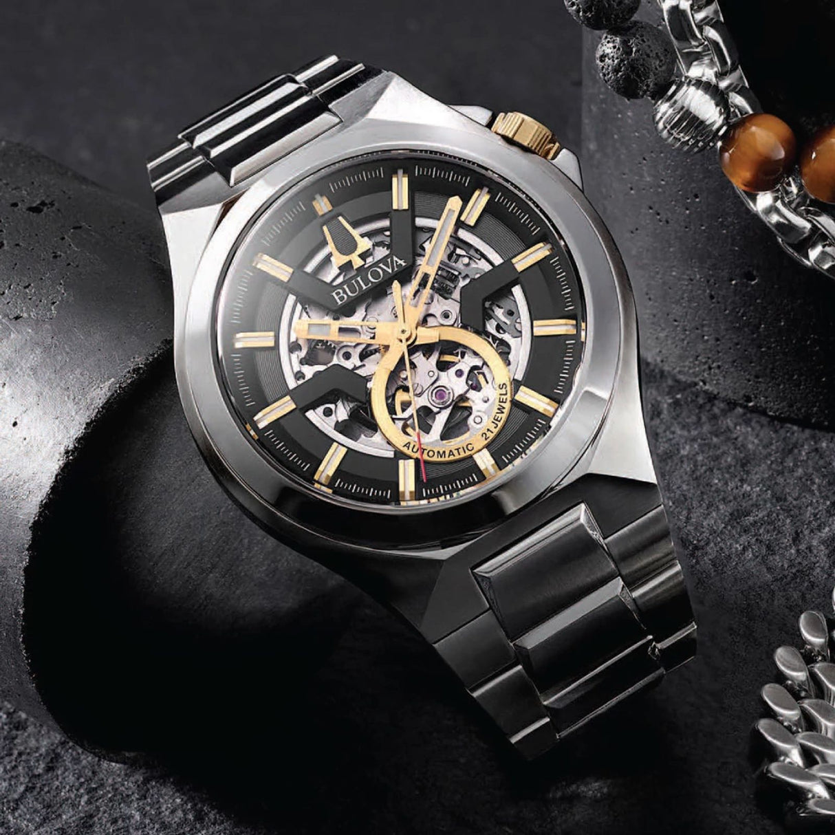 98A224 Reloj Bulova Machine de hombre pulsera de metal 46 mm