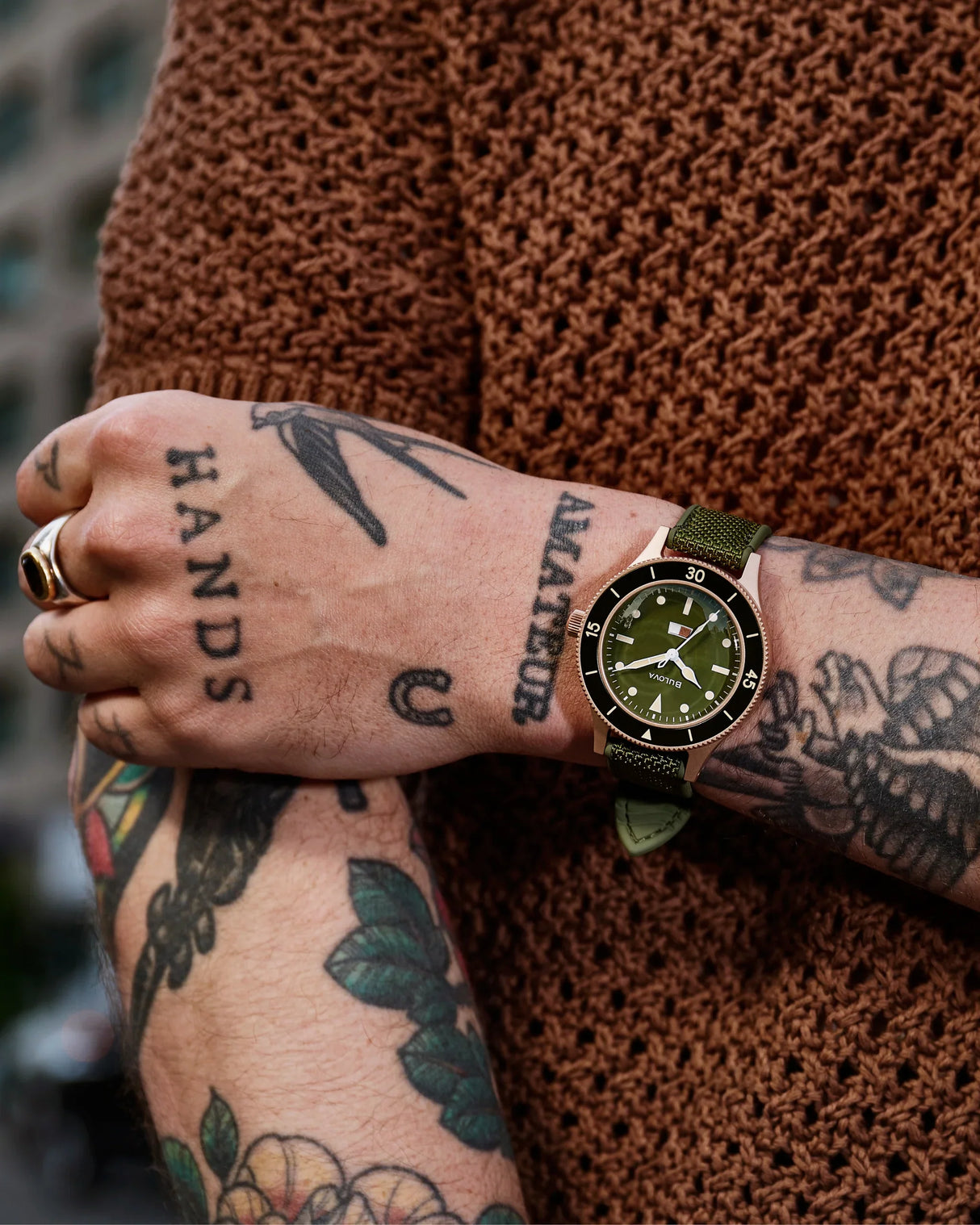 98A324 Reloj Bulova Mil Ships de hombre pulsera de tela 41 mm