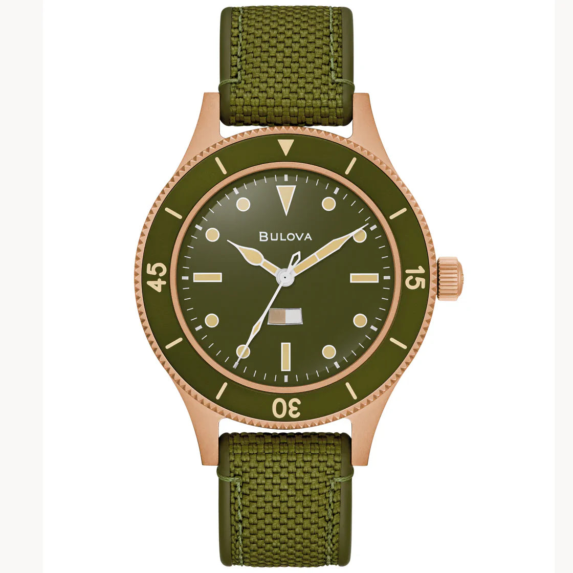 98A324 Reloj Bulova Mil Ships de hombre pulsera de tela 41 mm