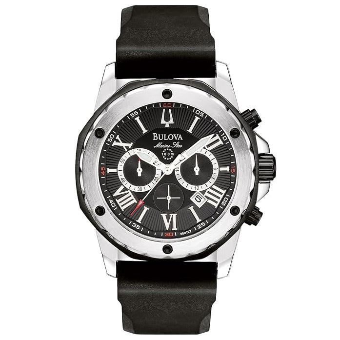 98B127 Reloj Bulova Marine Star de hombre banda de caucho 44mm