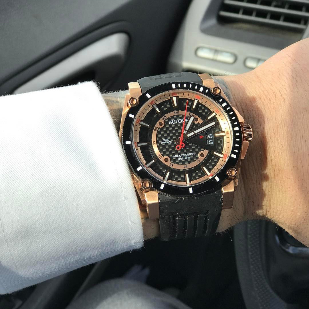 98B152 Reloj Bulova Icon Precisionist de hombre correa de silicona 46 mm