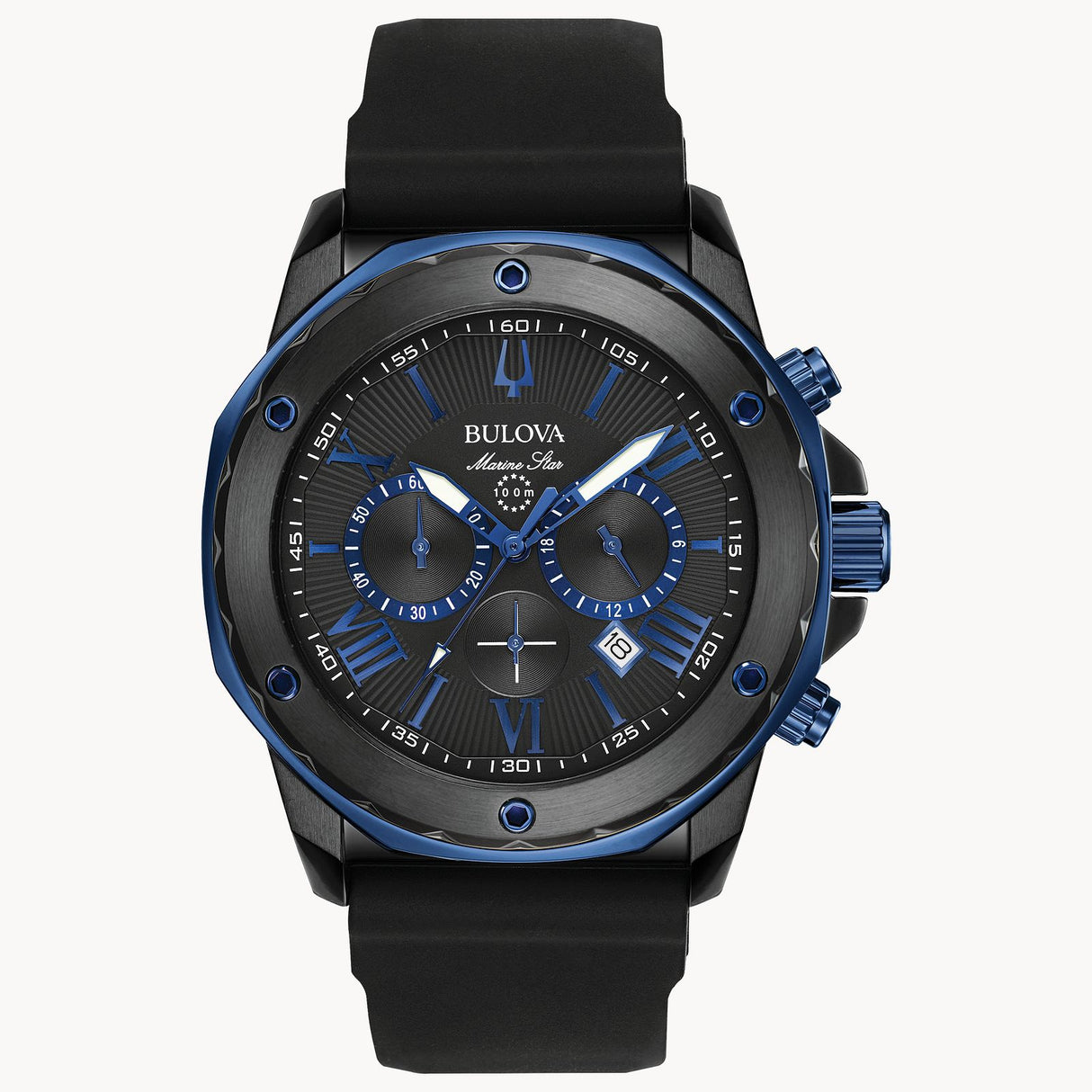 98B308 Reloj Bulova Marine Star de hombre pulsera de caucho 44 mm