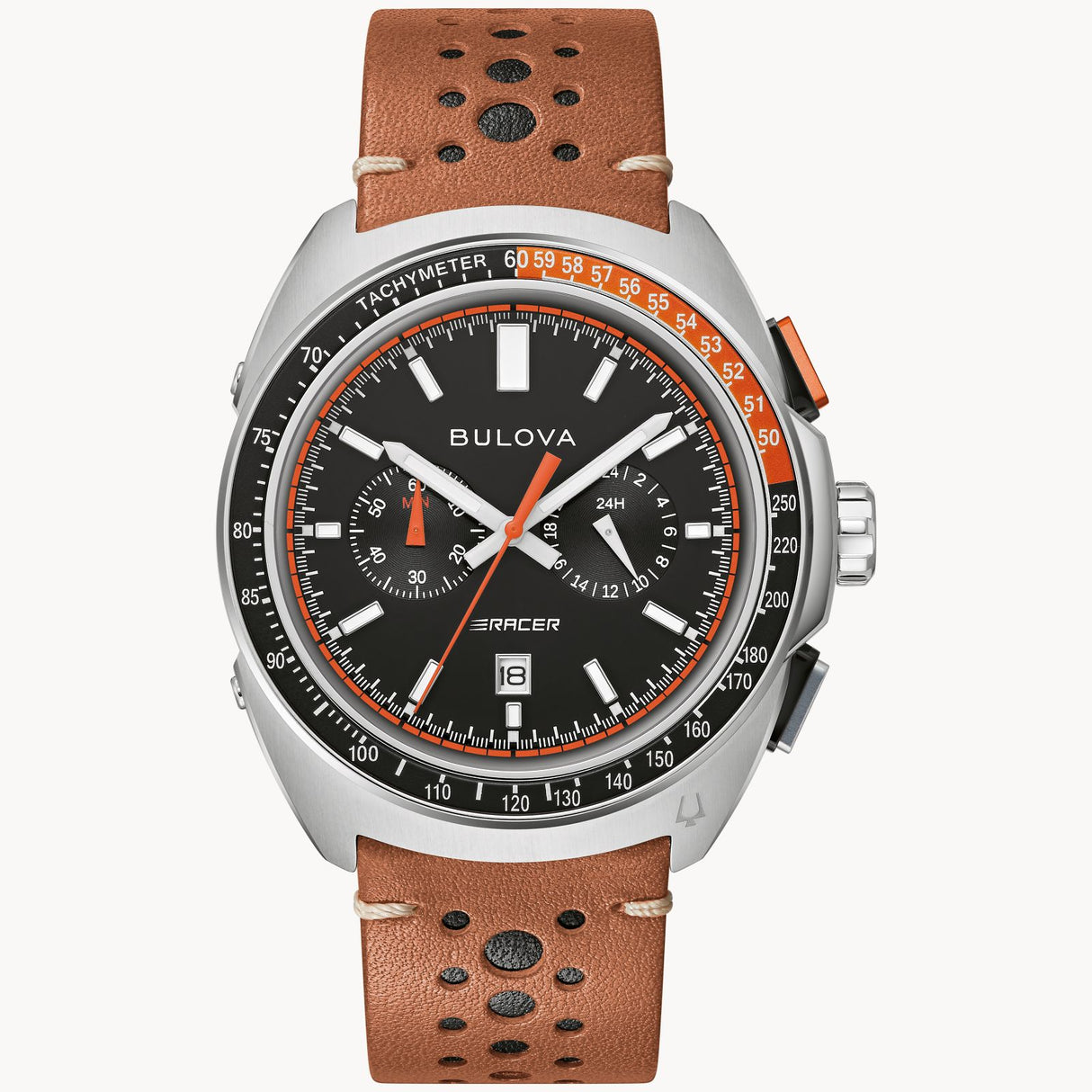 98B427 Reloj Bulova Racer de hombre banda de piel 42 mm