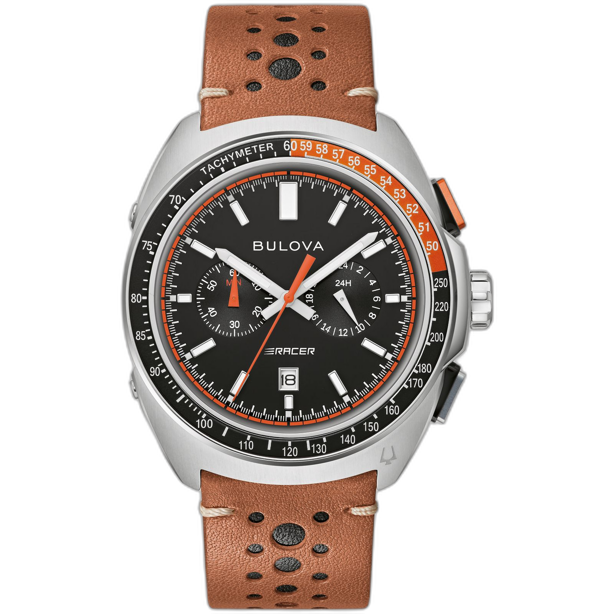 98B427 Reloj Bulova Racer de hombre banda de piel 42 mm
