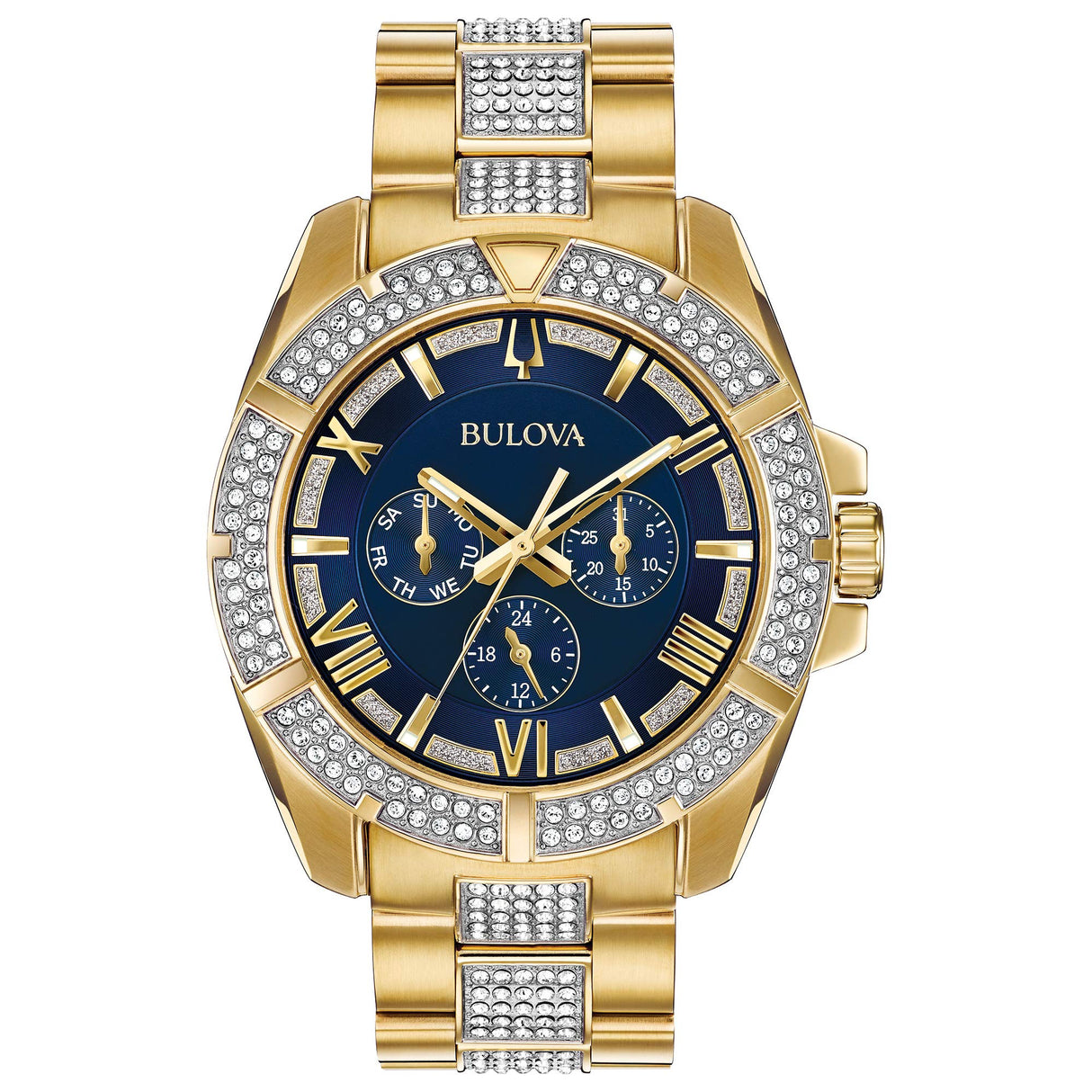98C128 Reloj Bulova Crystal Octava de hombre pulsera de metal