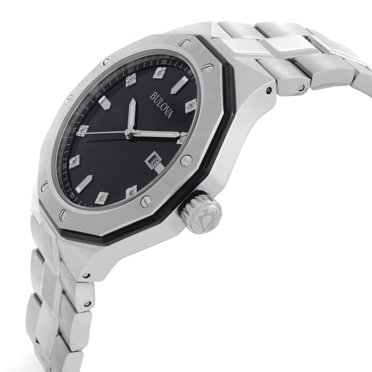 98D103 Reloj Bulova Diamond de hombre correa de metal