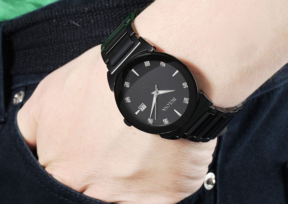 98D121 Reloj Bulova Diamond de caballero correa de acero inoxidable 40 mm