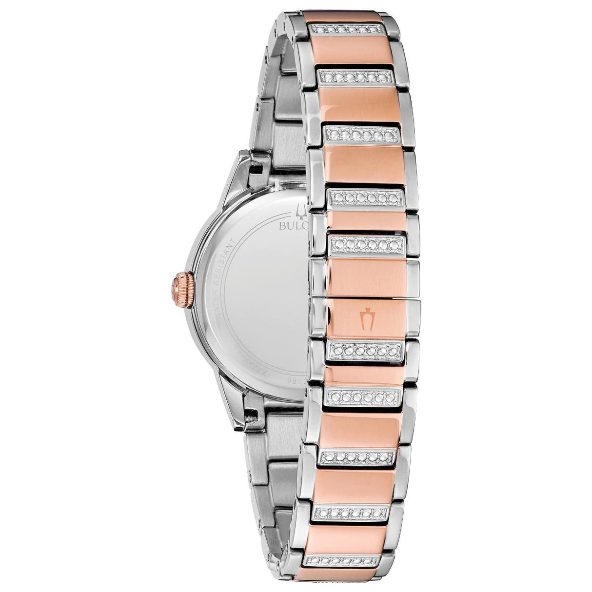 98L246 Reloj Bulova Crystal de dama pulsera de metal