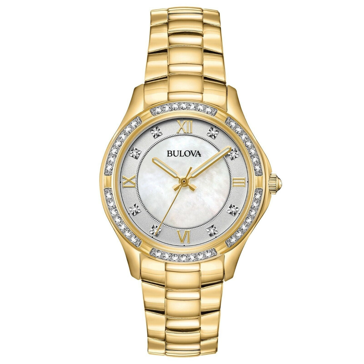 98L256 Bulova Reloj Bulova Crystal Accent pulsera de metal