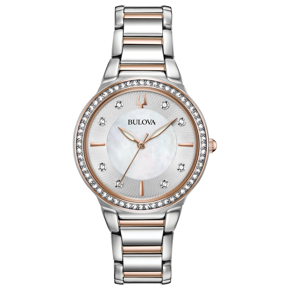 98L258 Reloj Bulova Crystal de mujer pulsera de metal 32 mm
