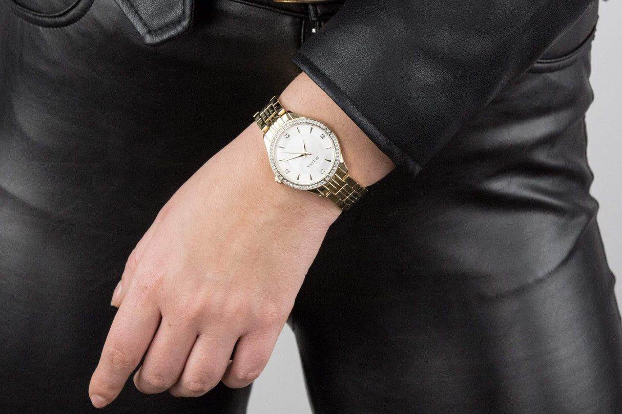 98L274 Reloj Bulova Crystal de dama pulsera de metal