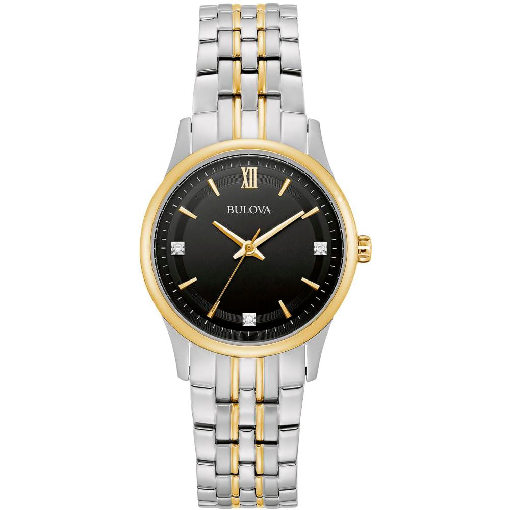 98P196 Bulova Reloj de Diamantes para Mujer dos Tonos