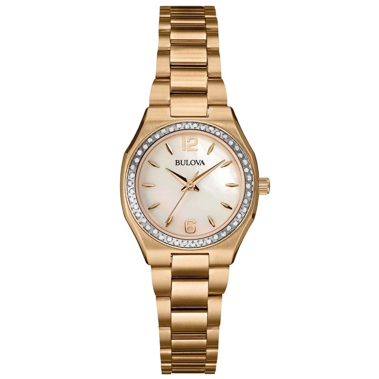 98R205 Reloj Bulova Diamond de mujer pulsera de metal 26mm