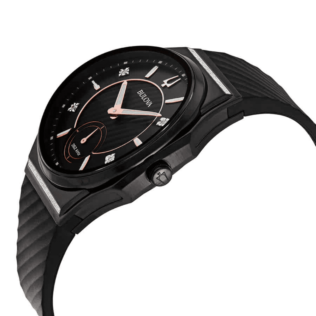 98R240 Reloj Bulova Curv para dama pulsera de caucho