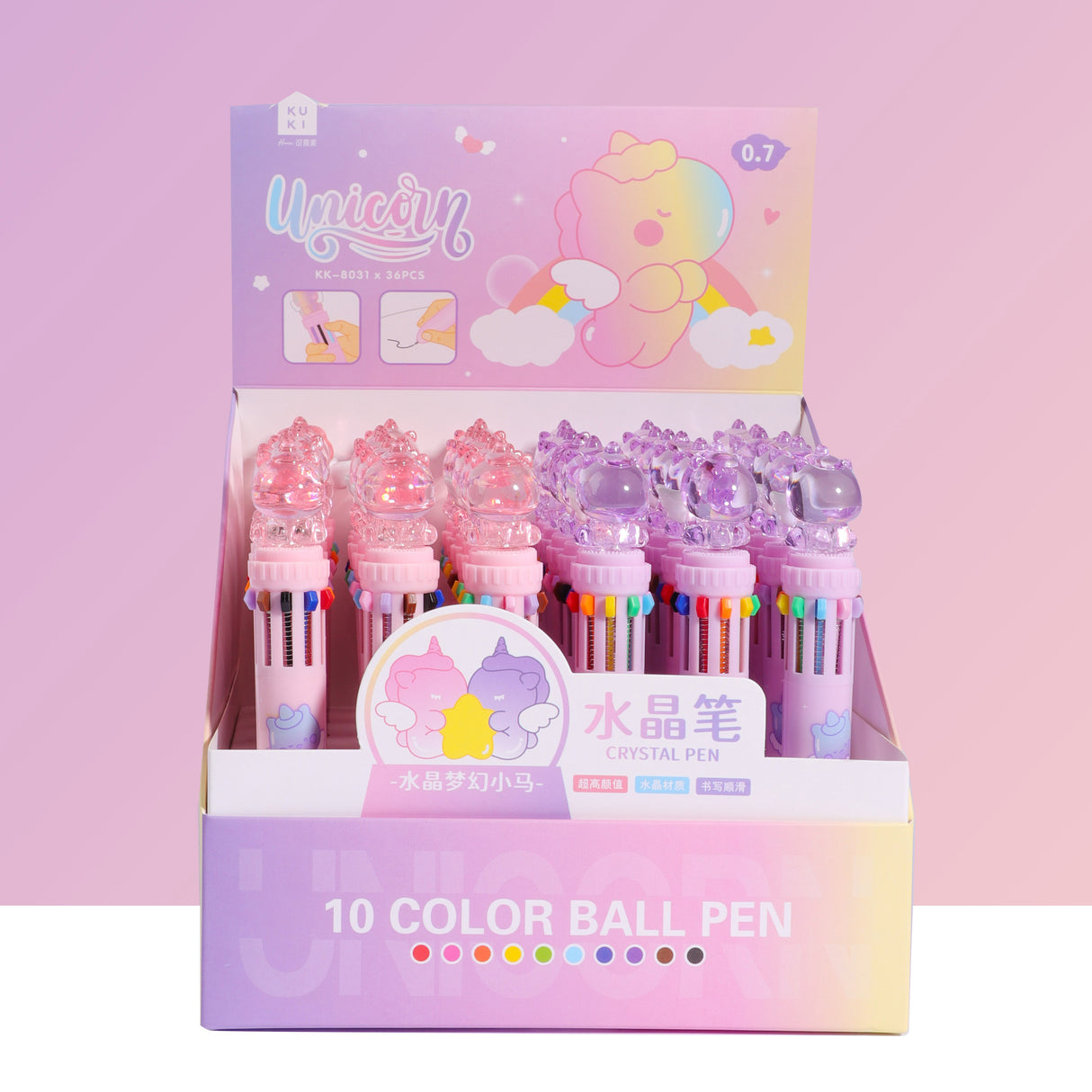 Bolígrafo de 10 Colores con Temática de Unicornio kk-8031