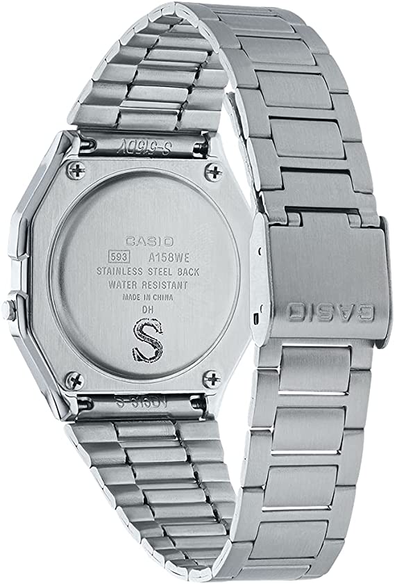 A-158WA-1 Reloj Casio para Hombre, Mujer Pulsera de Acero Inoxidable Digital Vintage Clásico Cronómetro