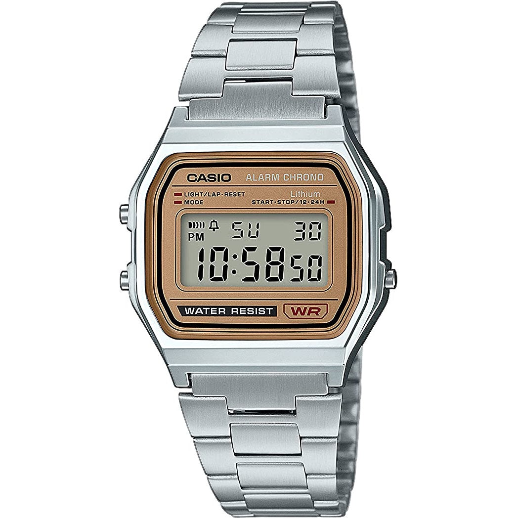 A-158WA-1 Reloj Casio para Hombre, Mujer Pulsera de Acero Inoxidable Digital Vintage Clásico Cronómetro