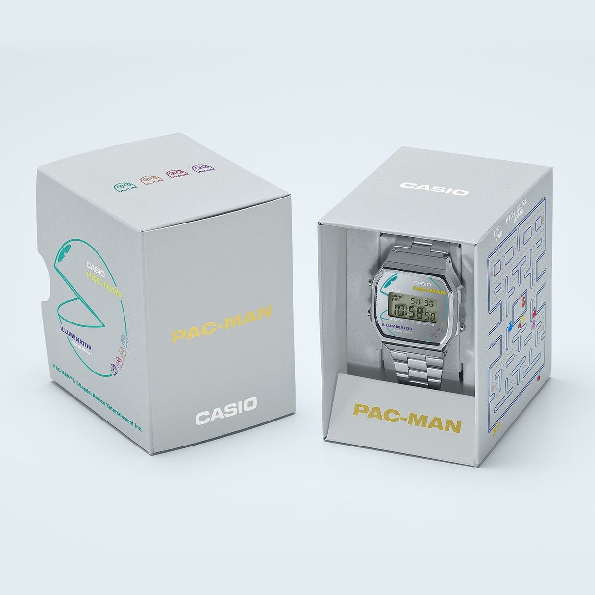 A168WEPC-7A Reloj Casio Pac-Man pulsera de metal