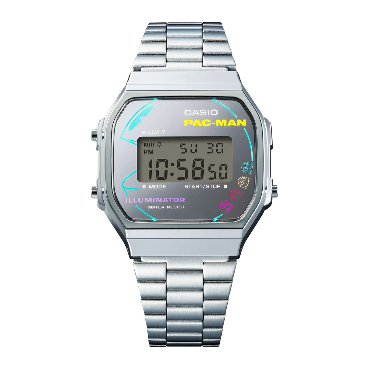 A168WEPC-7A Reloj Casio Pac-Man pulsera de metal