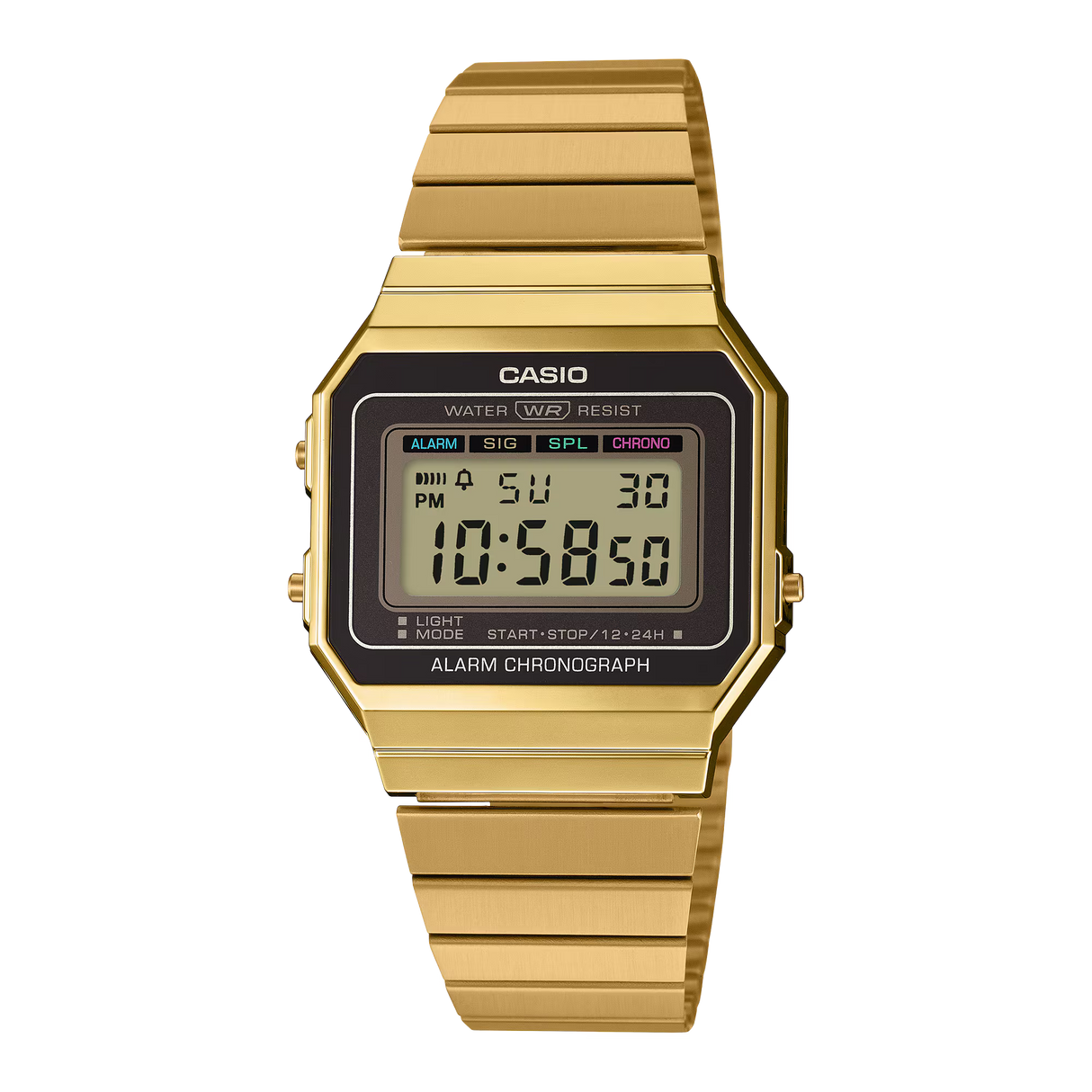 A-700 Reloj Casio para Hombre, Mujer Pulsera de Metal Digital Vintage Clásico Cronógrafo